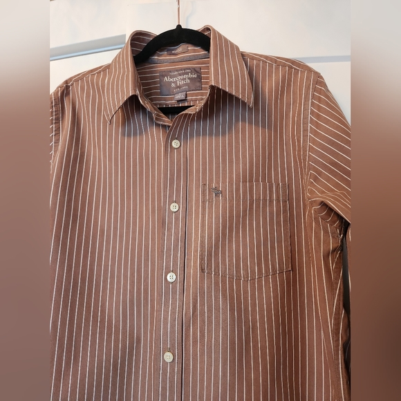 Abercrombie & Fitch Men's Dress Shirt sz L button down long sleeve classic prepp - Picture 2 of 6